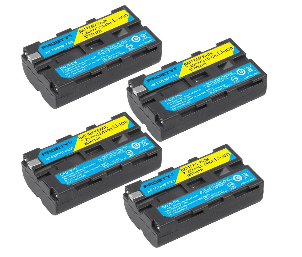 4 Pcs Battery NP-F330 NP-F550 NP-F570 Батарея+ ЖК-дисплей Зарядное устройство для sony NP-F570 NP-F750 NP-F960 F970 F770 - Цвет: 4 Pcs Battery