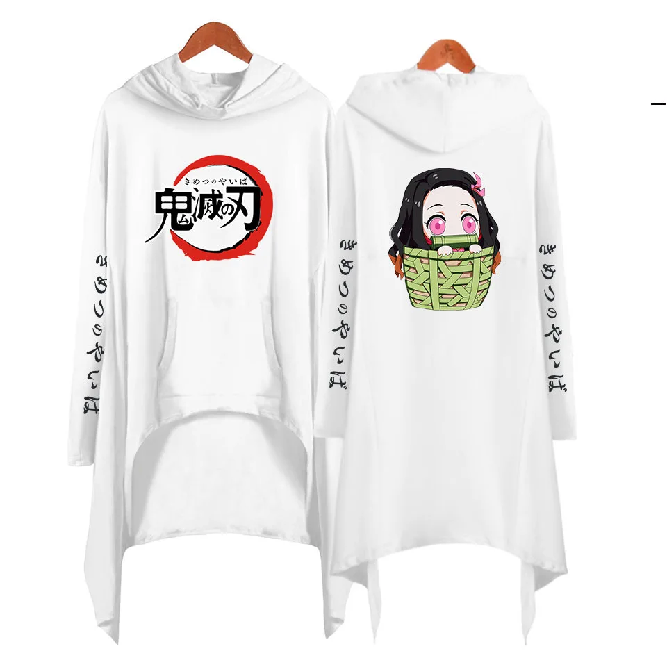 Слоновая кость Аниме Kimetsu no Yaiba Косплей Костюм демон убийца Kamado Tanjirou 3D печать взрослых с капюшоном платье одежда «летучая мышь» ветровка - Цвет: Слоновая кость