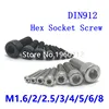 5-50 Uds. M1.6 M2.5 M3 M4 M5 M6 M8 * L DIN912 cabeza de casquillo hexagonal de acero inoxidable, tornillo allen o tornillos métricos de Grado negro 12,9 ► Foto 1/4