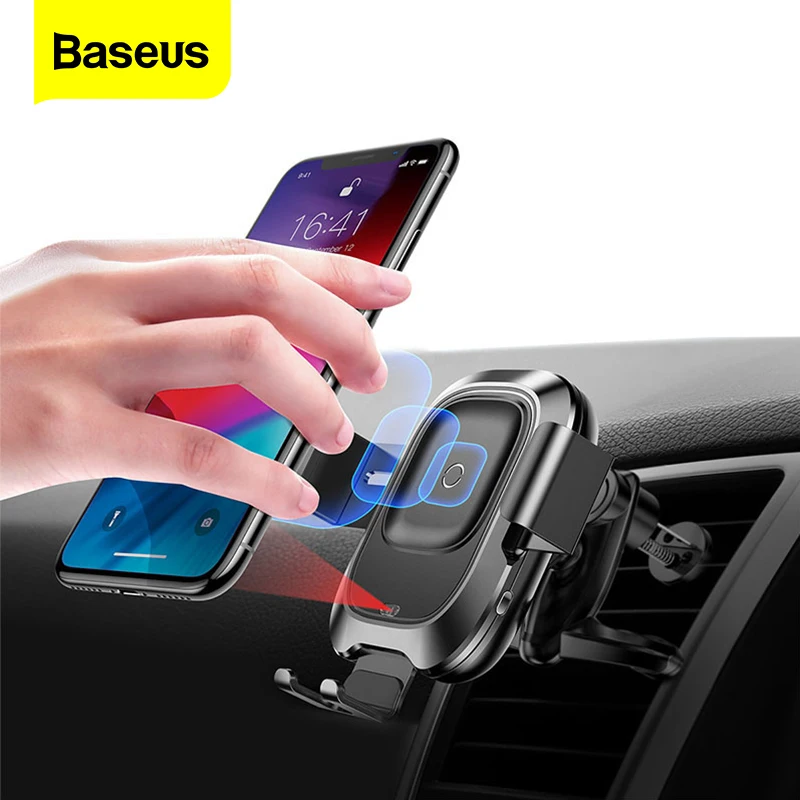 Беспроводное Автомобильное зарядное устройство Baseus с ИК подсветкой для iPhone XS XR