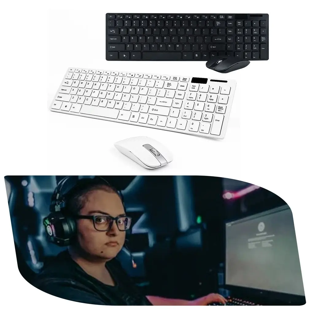 Wireless Keyboard And Mouse Mini Multimedia Keyboard Mouse Combo Set For Notebook Laptop Mac Desktop Office Supplies-1