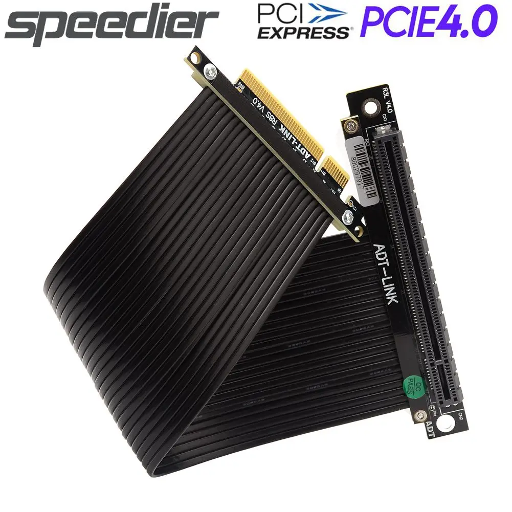 Pci Express Pcie4.0 Riser Extensor de Cartão Gen4 8x para 16x Slot Riser Adaptador Cabo de Extensão Pcie x8 Banhado a Ouro para Mineração Gpu Btc