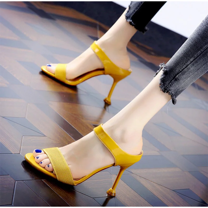 

New Women's Sandals Woman Stilettos Ladies Elegant Open Toe Pumps Slides Female Slip On Slippers Outdoor Women Summer Shoes