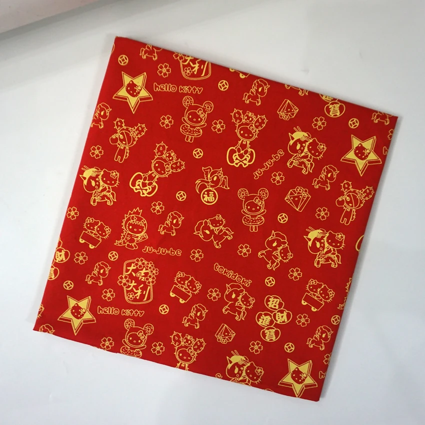 90x145cm Ткань, холст для пэчворка мультфильм кошка ткань для ткани Дети матрас, домашний текстиль девушка школьная сумка для шитья 90*145 см - Цвет: 90x145cm
