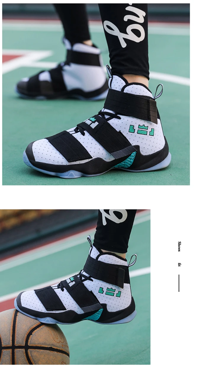 New Lebron James High Top Basketball Shoes Men Sport Sneakers Mens Breathable Air Zoom Cushion Hook Loop Male Shoes Unisex