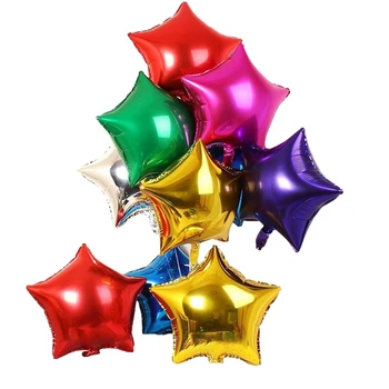 

35Pcs Star Shape Foil Mylar 18In Balloons,Seven Color Pentagram Balloon for Birthday Party & Wedding Decoration