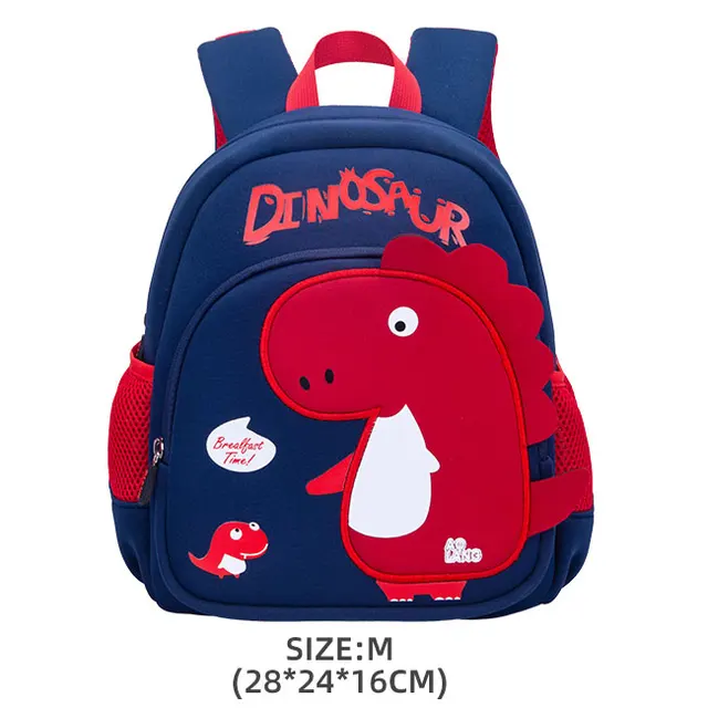 GREATOP New Children School Bags 3D Dinosaur Cartoon Kids Bag Cute Toddler School Boys Backpack Kindergarten Mochila Infantil C-Blue-M