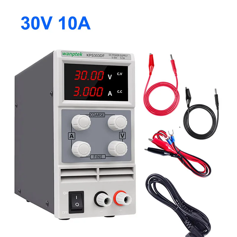 

Lab DC Laboratory Power Supply Switching Power Supply 30v 10a Variable Power Bench Source Digital LED 4-digit Display