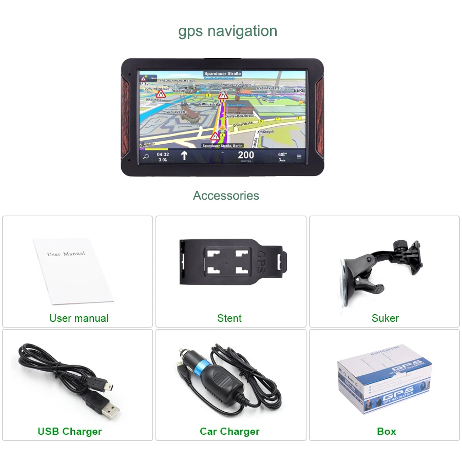 Anfilite, портативный, 7 дюймов, 8 ГБ, сенсорный экран, HD, Автомобильный gps навигатор, fm-передатчик,, новейшая Карта Европы, автомобильный, грузовик, gps навигатор