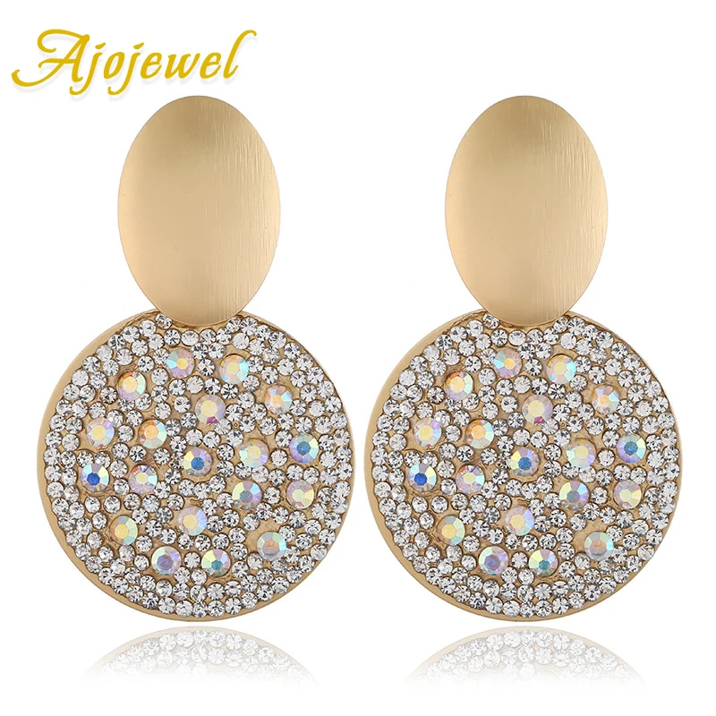 Ajojewel CZ овальные круглые серьги для женщин геометрические массивные с