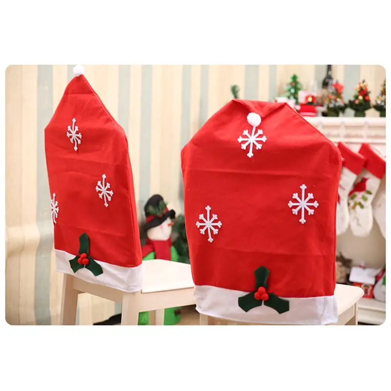 5pc Christmas Decoration Non-woven Snowflake Chair Cover Festival Decorations 94PC