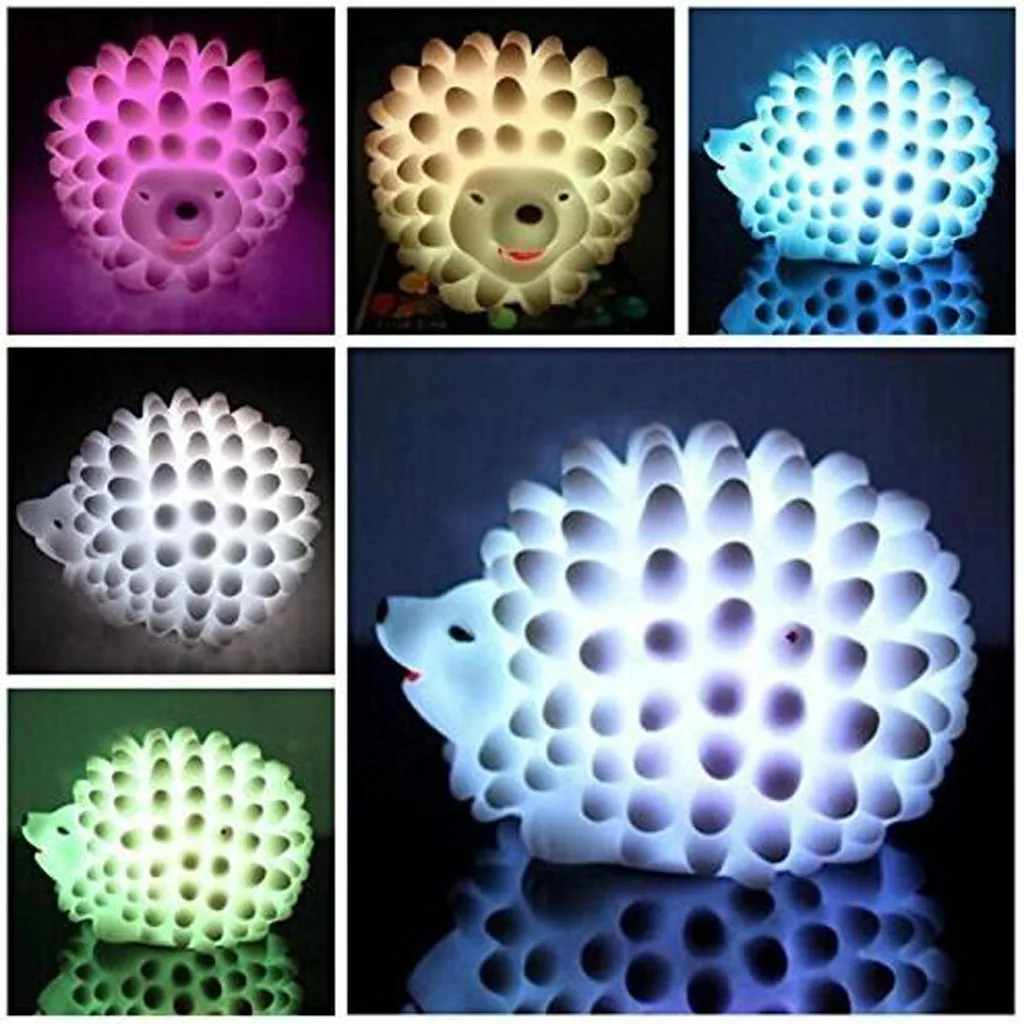 Household Decoration Lamp Desk Changing Color Christmas Present Baby Light Home Bedside LED Hedgehog Night ночник #10 | Освещение