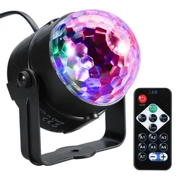 

Sound Activated Rotating Disco Ball Party Lights Strobe Light 9W RGB LED Stage Lights For Christmas Home KTV Xmas Wedding Show
