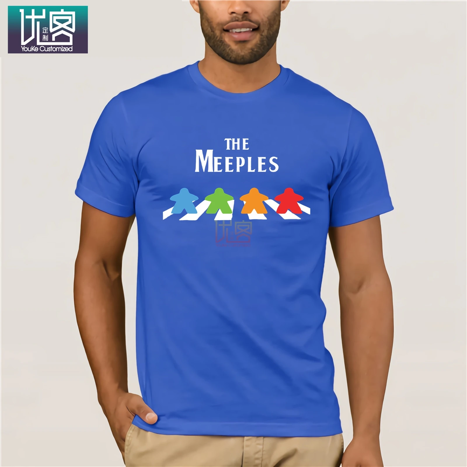 The Meeples, настольная игра, наркоман,, летняя мужская футболка с коротким рукавом, с круглым вырезом, хлопковые футболки, топы, Забавные футболки, хлопковые топы, футболка - Цвет: blue
