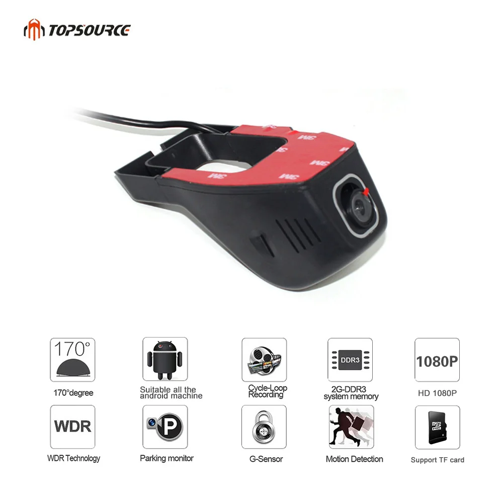 Автомобильный видеорегистратор TOPSOURCE с USB ADAS HD 720P для Android 7 1 8 4 DVD GPS