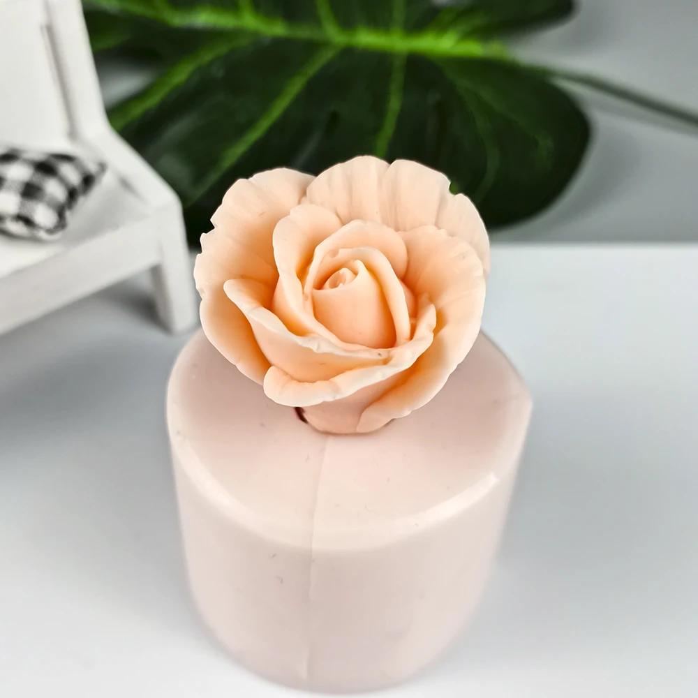 Silicone Mold HC0323 PRZY Mini Flower Bouquet Rose Mold Mold Silicones Beautiful Peony Soap Candle Moulds Clay Resin Moulds