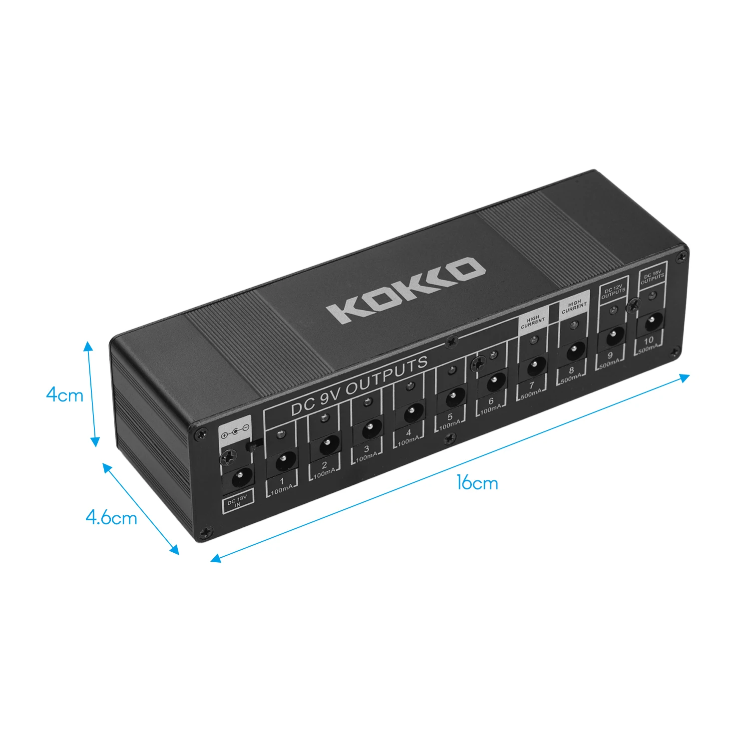 KOKKO Compact Guitar Effect Электропитание станция дистрибьютор 10 изолированных DC выходов 9 В/12 В/18 в с защитой металлический корпус
