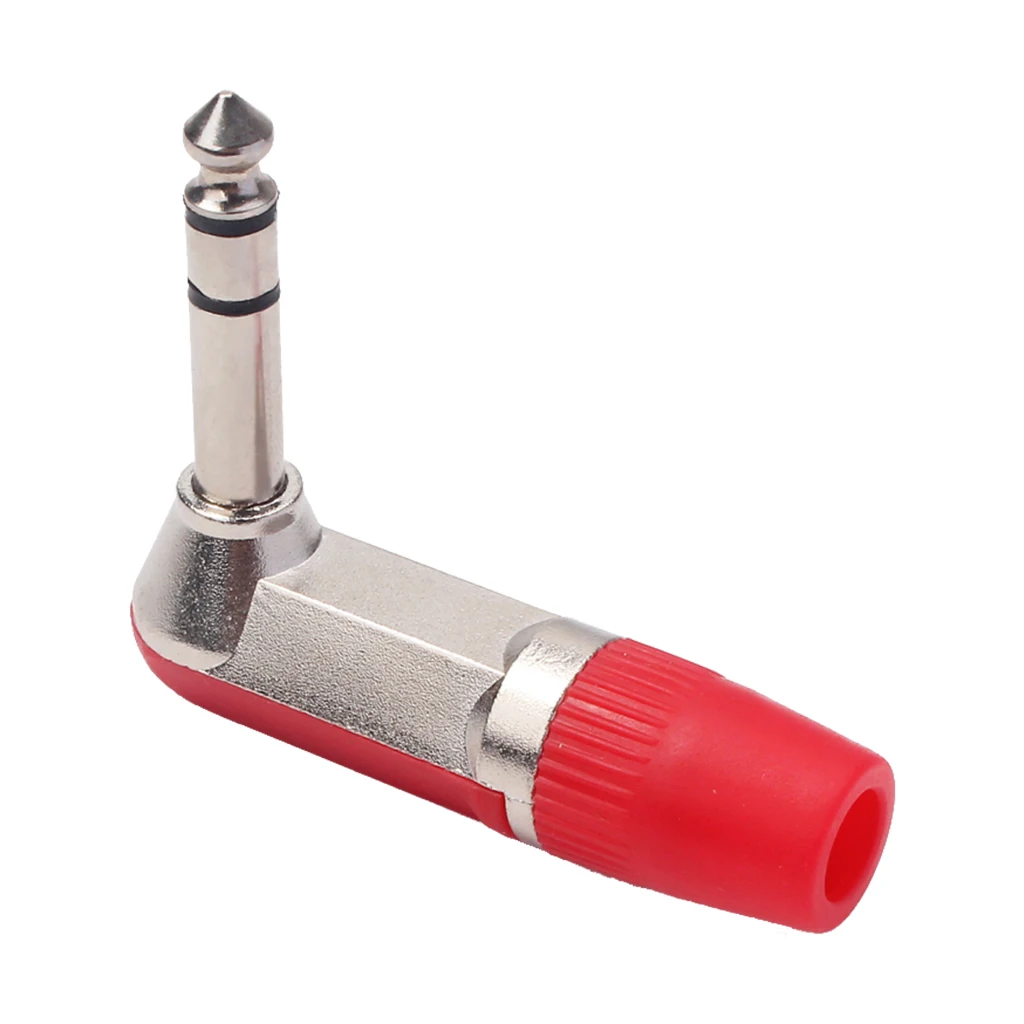 

1/4" 6.3mm Stereo Audio Jack Plug Connector for Guitar Cable Accessories Red