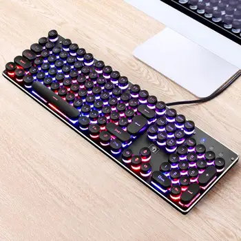 

USB Wire Gaming Mechanical Keyboard LED 15 Backlight Light Modes Key Touch Aluminum Base 104 Standard Keys gaming keyboard