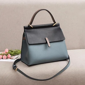 

2020 Elegant Women Genuine Leather Handbags Soft Leather Ladies Shoulder Bags Female Top Handle Small Totes Daily Crossbody Bags