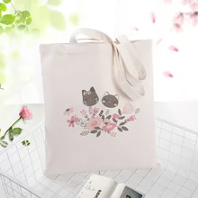 Кошка холщовая вместительная сумка для покупок сумка на заказ Печать текстовый логотип DIY ежедневное использование эко Экологическая сумка многоразовая утилизация