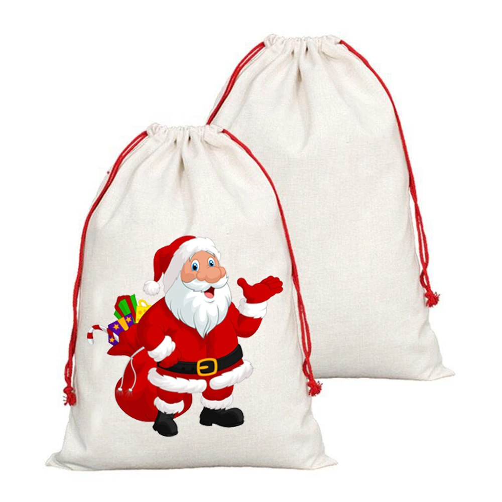 20pcs/lot 50x68cm Sublimation Blank Christmas Santa Sacks With Red String For Home Decoration 3d printer filament