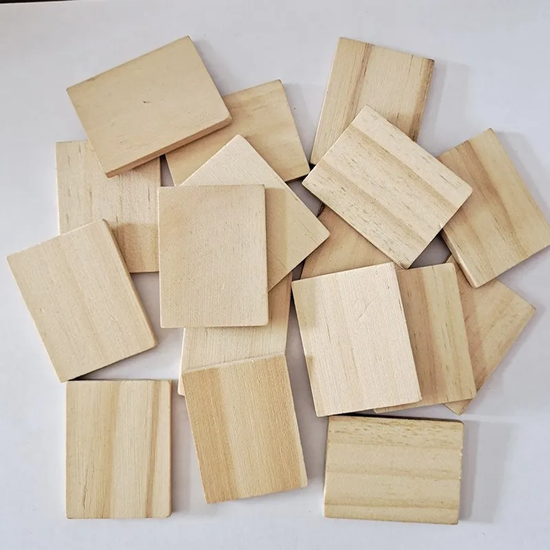 Rectangle Blank Wood Tags Unfinished Natural Slices for Arts