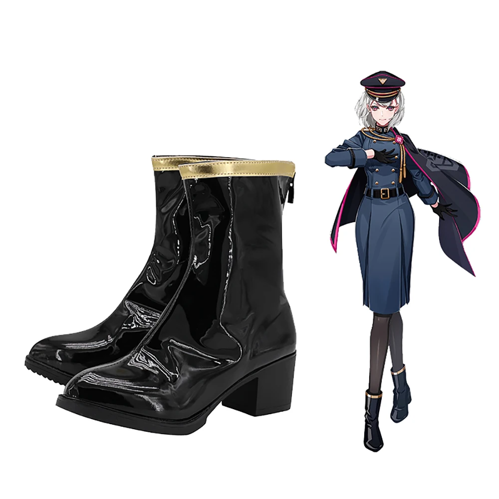 

Division Rap Battle Nemu Aohitsugi Cosplay Boots Black High Heel Shoes for Unisex Any Size