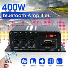 400 Вт 2*200 Вт стерео Hi-Fi автомобильный домашний сабвуфер автомобильный аудио усилитель звука динамик bluetooth EDR аудио светодиодный дизайн усилители