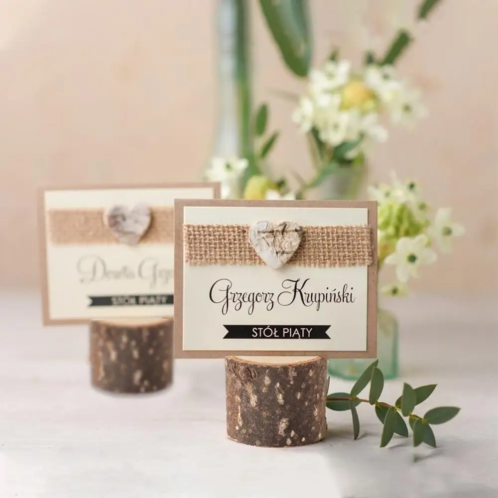 

10pcs Natural Wooden Card Holder Seat Folder Rustic Wedding Table Birthday Party Decor Weeding Decor for Weddings Wooden Wedding