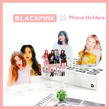 

Kpop BLACKPINK Mobile Phone Holders & Stands Acrylic Transparent Lazy Desktop Folding Phone Support Universal kpop blackpink