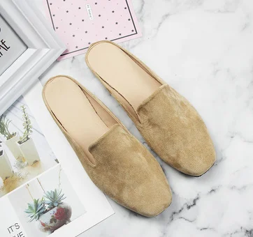 beige slippers Дамская обувь в римском стиле с леопардовым принтом, большие размеры 12, 11, 44, без каблука, с квадратным носком Женская дышащая обувь на мягкой подошве без шнуровки, с принтом, коричневого и белого цвета - Цвет: beige slippers