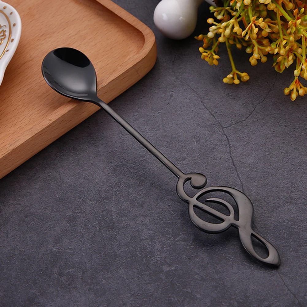 

Dessert Mixing Tableware Home Coffee Scoops Portable Musical Note Shape Spoon Stainless Steel Multifunctional Kitchen Tools