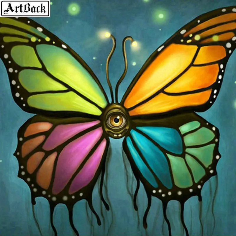 ARTBACK 5d алмазная картина Полная площадь Бабочка 3d Бриллиантовая мозаика пейзаж Ручная работа алмазная вышивка 70x70 см