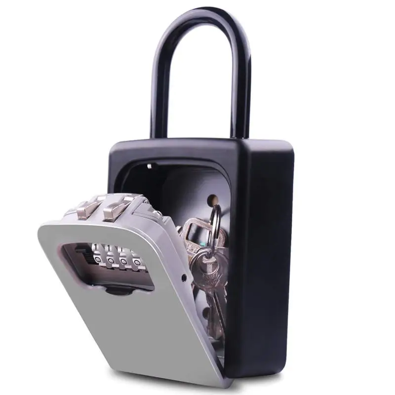 

Key Lock Box Wall Mount Key Lock Box 4-Digit Combination Key Storage Lock Box Weatherproof for Outdoor Indoor