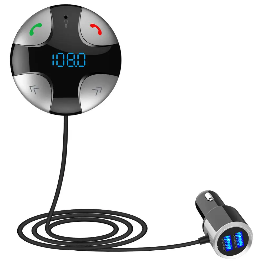 Bluetooth автомобильный комплект громкой связи fm-передатчик A2DP беспроводной Автомобильный MP3-плеер Поддержка SD TF воспроизведение музыки для телефона светодиодный дисплей - Название цвета: gray