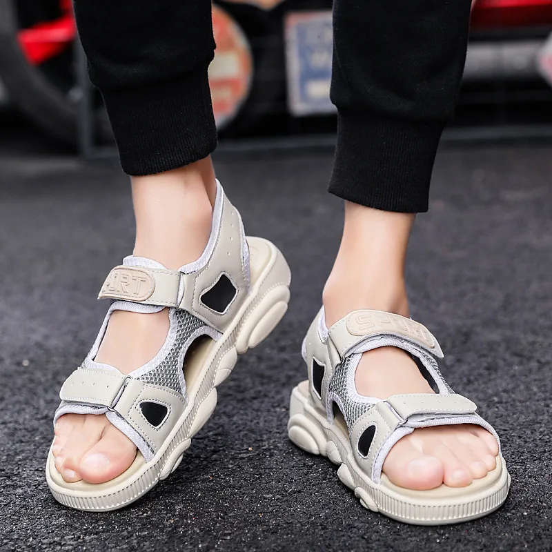 

2019 New Style Sandals Men's Sandals Korean-style Summer Bear Bottom Trend Cool Students Sports Casual Sandals