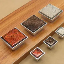 Хрустальная квадратная стеклянная ручка Европа и Америка-современная минималистическая ручка ящика шкафа настенные наклейки двери оптом