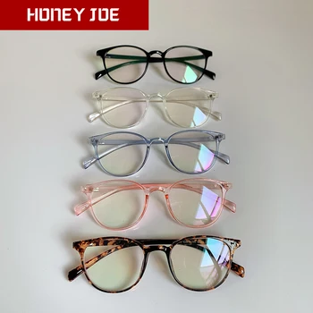 

2020 Trendy Women's Eye Glasses Frame Men's Vintage Retro Round Eye Glasses Clear Lens Optical Spectacle Frame Transparent Pink