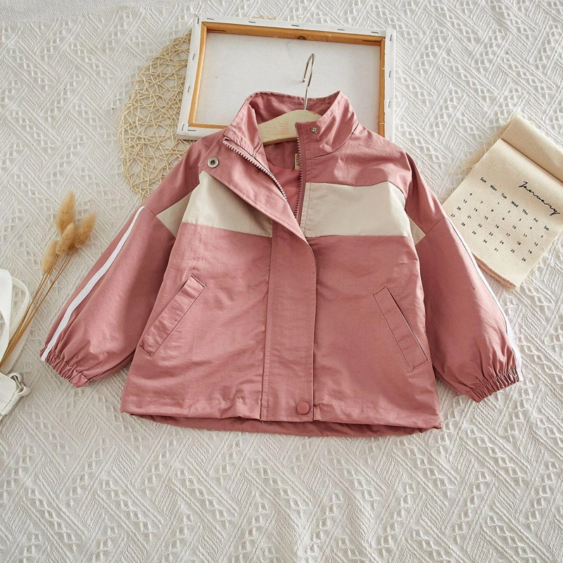 Коллекция года, осенняя модная детская куртка с буквенным принтом однотонное пальто для девочек пальто высокого качества для девочек
