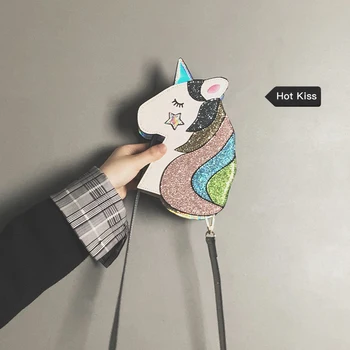 

Flash Unicorn Flap Handbags Womens PU Leather Crossbody Bags Summer Phone Bags Casual Sling Chain Messenger Ladies Shoulder Bags