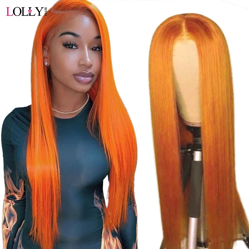 Orange Ginger Lace Front Wig Malaysian Lace Front Human Hair Wigs