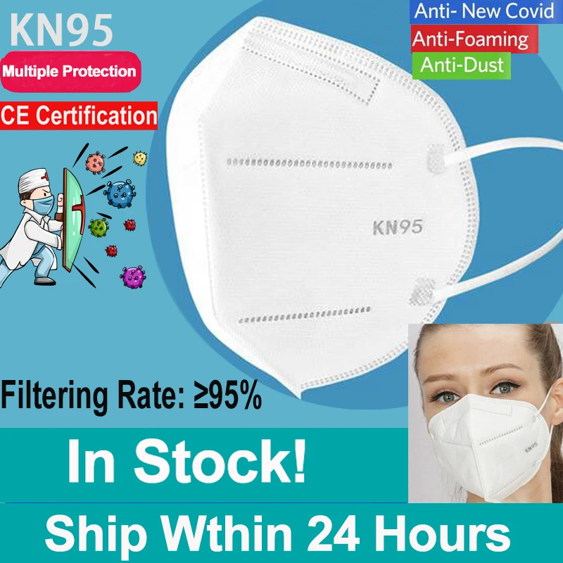 

20PCS/Lot KN95 Dustproof Anti-fog And Breathable Face Masks 95% Filtration N95 Masks Features as KF94 FFP2
