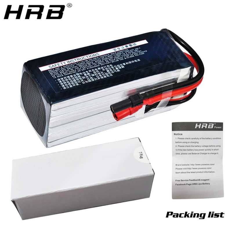 HRB Lipo 6S батарея 16000mah 22 2 V AS150 XT150 XT90 S Deans T XT60 EC5 RC Мультикоптер самолет вертолет