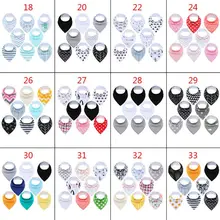 8 шт./компл. Детские Треугольники вытирания слюней младенцев Полотенца новорожденных Регулируемая пряжка нагрудник хлопок печать простой младенцев полотенца для кормящих мам C63C