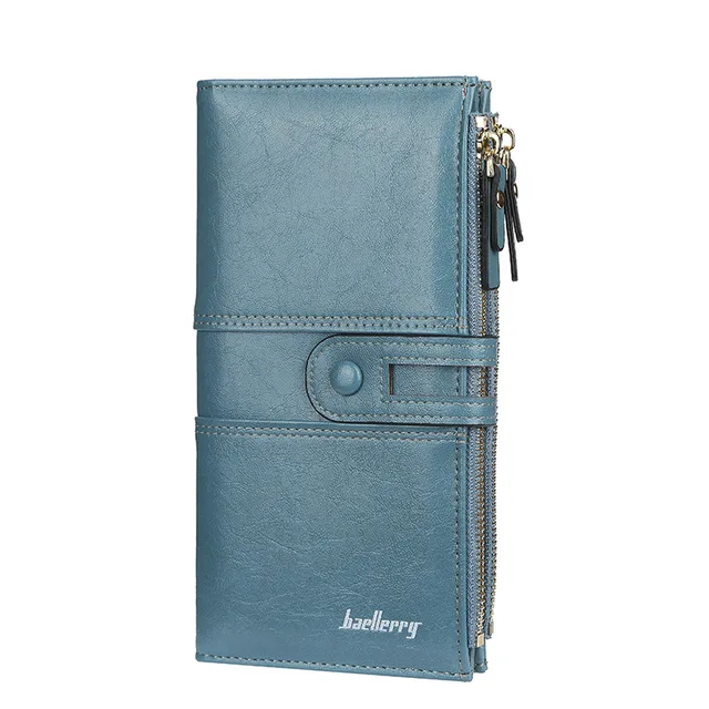 2022 Name Engrave Women Wallets Fashion Long Leather Top Quality Card Holder Classic Female Purse  Zipper Brand Wallet For Women Blue