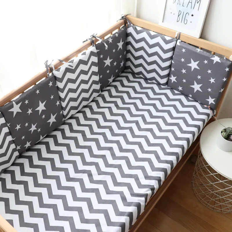 Pare-chocs de bébé pour nouveau-nés, pare-chocs souples et épais, style nordique, décoration pour chambre de bébé, protection pour berceau de bébé, ensemble de 6 pièces