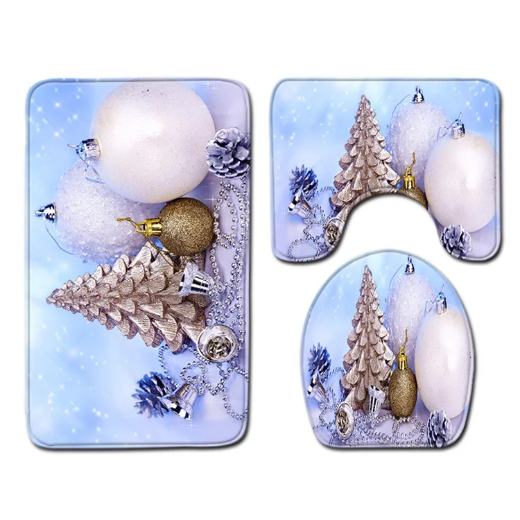 Free Shipping 3Pcs/set Color Natal Tree Bathroom Carpet Set Dywaniki Lazienkow Bath Mats Rug Tapete Banheiro Tapis Salle De Bain