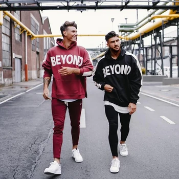 

2019 new men's fashion casual jogging suit men's cotton sportswear hoodies outdoor sports Gyms fitness hiking sportswear set