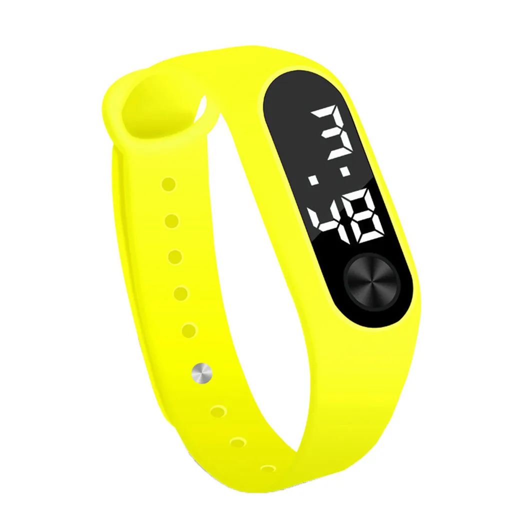 Yellow Мужские цифровые часы, светодиодный, спортивные часы, унисекс, силиконовый ремешок, наручные часы, мужские спортивные часы, водонепроницаемые, relogio, цифровые - Цвет: Yellow